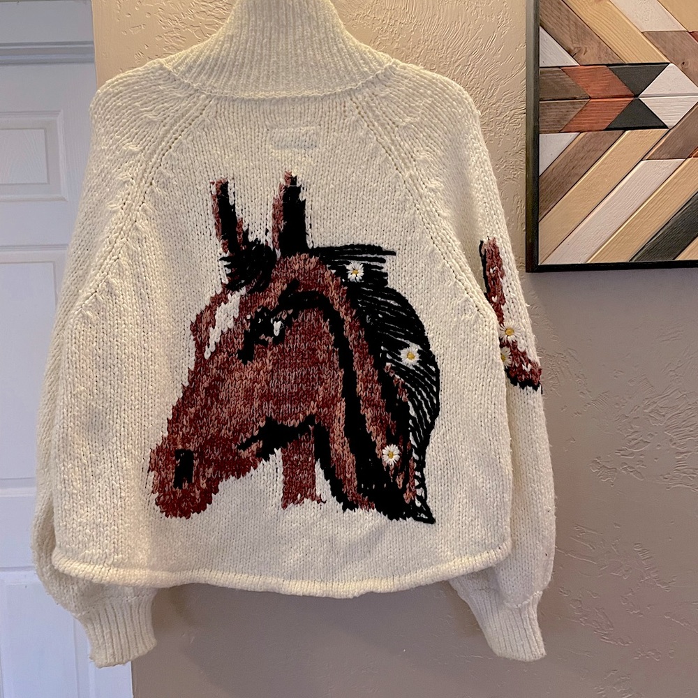 COPY - Anthropologie Pilcro Horse Sweater Cardigan S